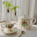 Elegant Gold Floral Bone China Tea and Coffee Set - Teapot and Cups