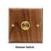 Sleek Black Walnut Electrical Panel with USB Ports, Adjustable LED Ambiance, and Contemporary Toggle Features