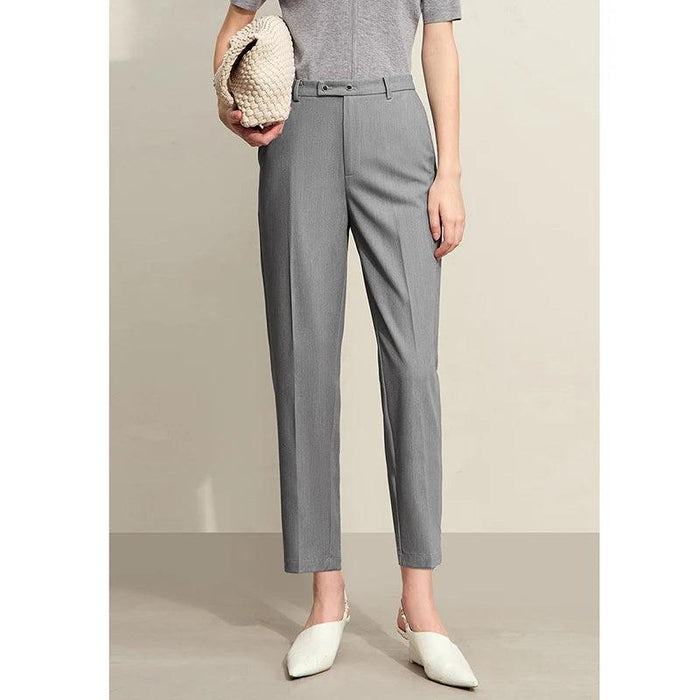 Chic Elastic Straight-Leg Pants for Women - Summer Office Essential