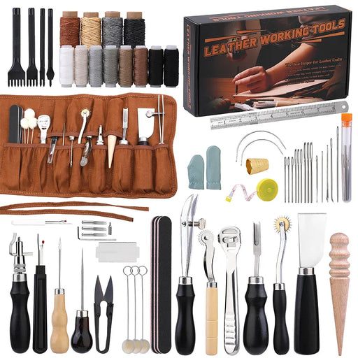 Craftsman's Ultimate Leather Craft Tool Set - Complete Kit for DIY Leather Projects