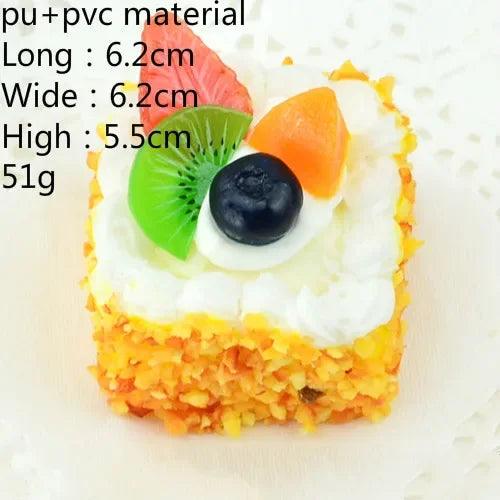 Realistic Faux Fruit Cake Display Model for Home Decor and Photography - 1 Piece Artificial Dessert Prop