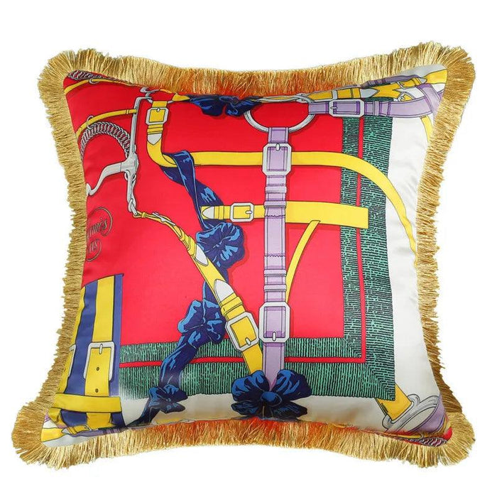 Retro Chic Lumbar Cushion Cover for Elegant Home Styling