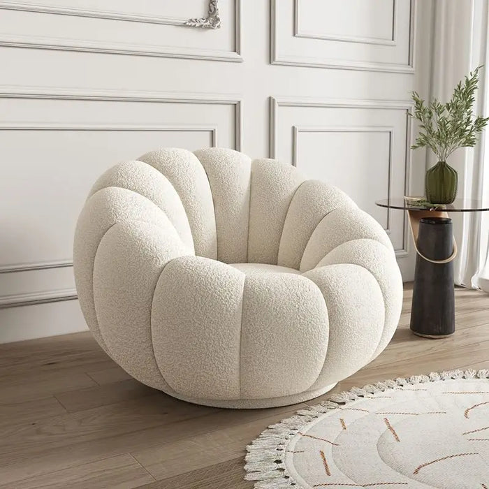 Versatile Rotating Pumpkin Plush Chair - Stylish Lounge Seating for Modern Spaces