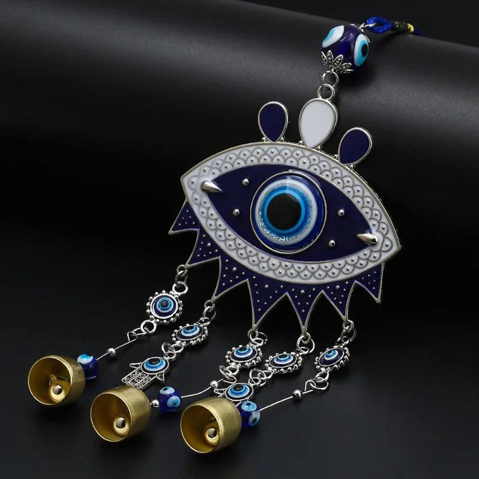 Turkish Blue Glass Evil Eye Wind Chime - Handmade Protective Home Decor