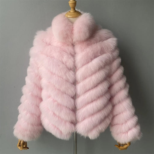 Luxurious Women's Reversible Real Fox Fur Coat - Chic Winter Fashion Essential
