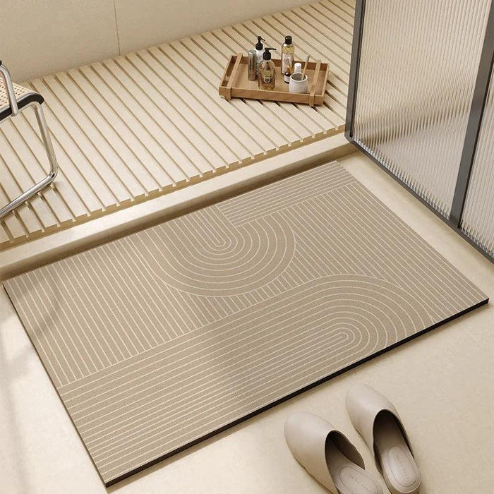 Elegant Diatomite Bath Mat Ensemble - Chic Water-Absorbing Toilet Set