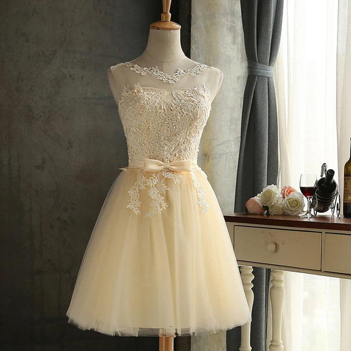 Chic White Lace A-Line Dress with Bowknot Detail - Women's Sleeveless Party Essential