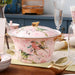 Elegant Pink Bone China Dining Ensemble: Complete 30-Piece Table Setting with Bowls, Plates, and Chopsticks