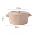 Elegant Heat-Insulating Ceramic Soup Bowl with Lid - Ideal for Ramen and Hearty Dishes