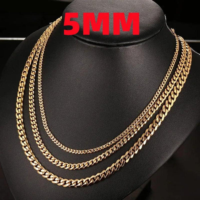 Modern Men's Stainless Steel Figaro Chain Necklace - Stylish Accessory for Any Event