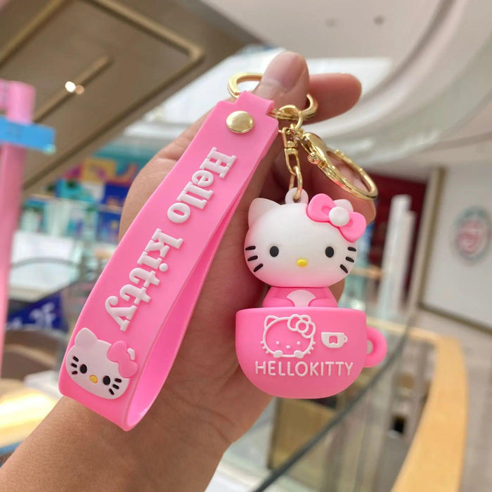 Charming Hello Kitty Silicone Keychain for Car Enthusiasts