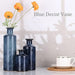 Elegant Blue Ceramic Vases Trio for Stylish Home Enhancement