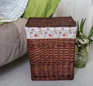 Elegant Rattan Storage Hamper with Lid - Stylish Organizer for Clothes, Toys, and Home Essentials