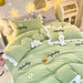 Korean Princess Ruffled Bedding Collection for Girls - Double Duvet Cover, Fitted Sheet, and Pillowcases in Multiple Sizes