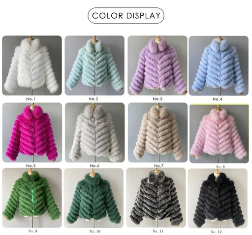 Customizable High-End Women's Winter Fur Jacket with Silk Lining