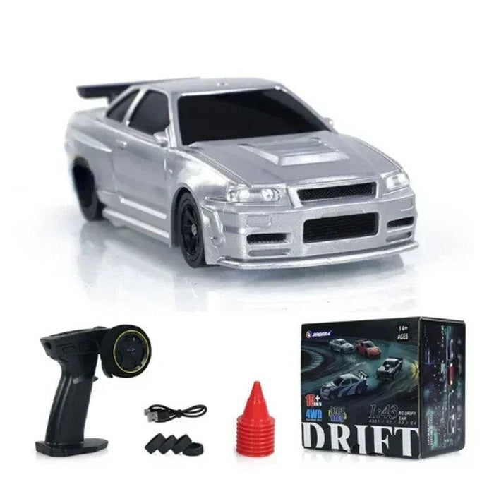 Turbo Drift 2.4G 1/43 Scale Remote Control Racing Car - 4WD Mini Vehicle for Kids