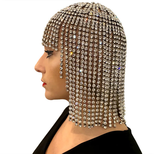 Extravagant Crystal Fringe Hair Chain for Halloween and Special Occasions
