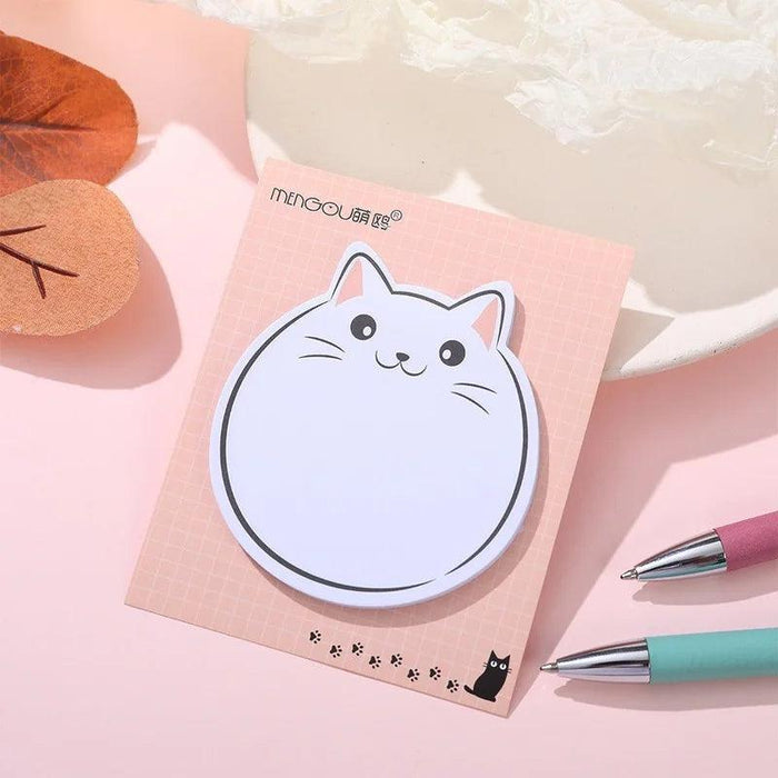 Kawaii Chubby Cat Memo Pad - 30 Playful Sticky Notes for Fun Organization