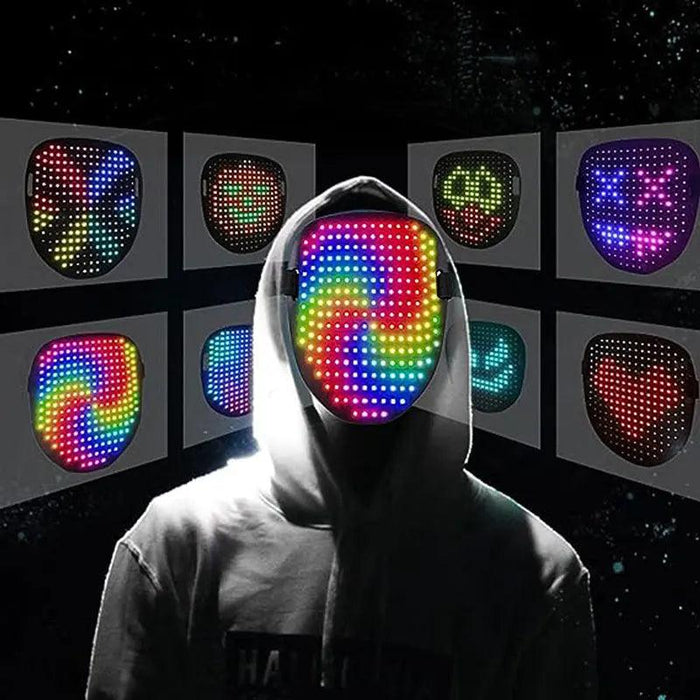 Dynamic LED Glow Mask with 50 Dazzling Patterns for Festive Fun