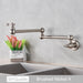 Sleek Brushed Gold Brass Wall-Mounted Pot Filler Faucet for a Chic Kitchen Upgrade