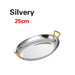 Sophisticated Dual Handle Stainless Steel Steak Plate for Gourmet Dining