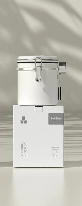 Stylish Stainless Steel Coffee Bean Canister with Date Tracker and Carbon Release Valve