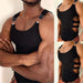 Men's Fashion-Forward Adjustable Slim-Fit Knitted Crop Top with Trendy Side Cutouts