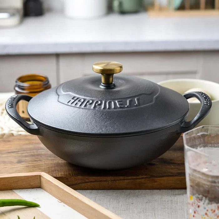 Heritage-Inspired Durable Cast Iron Soup Pot for Gourmet Slow Cooking