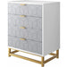 Elegant Grey 4-Drawer Bedroom Chest with Metal Legs and Spacious Storage