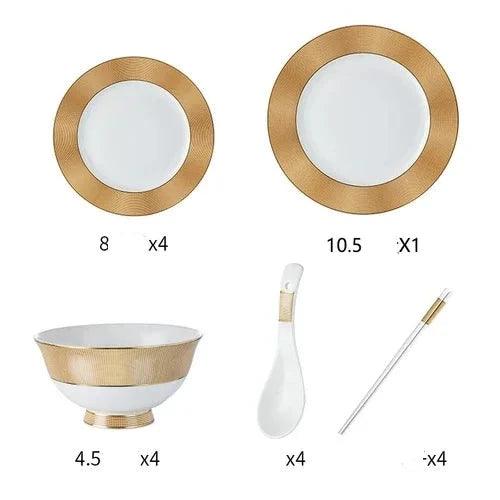 Elevate Your Dining Atmosphere with Luxurious Japanese Dinnerware Set and Gold Ceramic Utensils