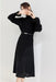 Autumn Elegance: Hepburn-Inspired Midi Dress with Ruffle Neck and Tie Waist