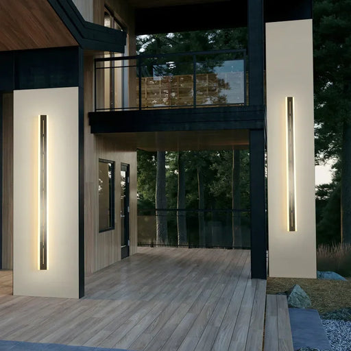 Contemporary Black LED Outdoor Wall Sconce with Remote Control - Ideal for Indoor and Outdoor Lighting