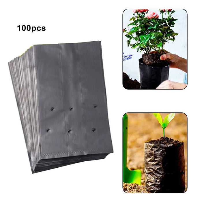 100 Eco-Friendly PE Planting Bags for Optimal Plant Growth - Ideal Nursery Solution for All Gardeners