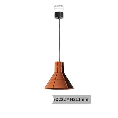 Retro-Inspired Orange Concrete Pendant Light for Contemporary Interiors