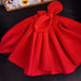 Charming Boutique Princess Dress for Girls with Elegant Bow and Puff Sleeves