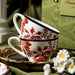 Vintage Floral Ceramic Tea Cup and Saucer Set - A Touch of Timeless Elegance for Every Occasion