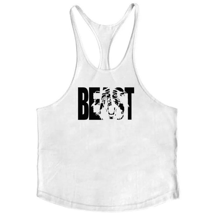 Men's Sleeveless Cotton Tank Top for Bodybuilding and Fitness - Muscle Stringer Vest