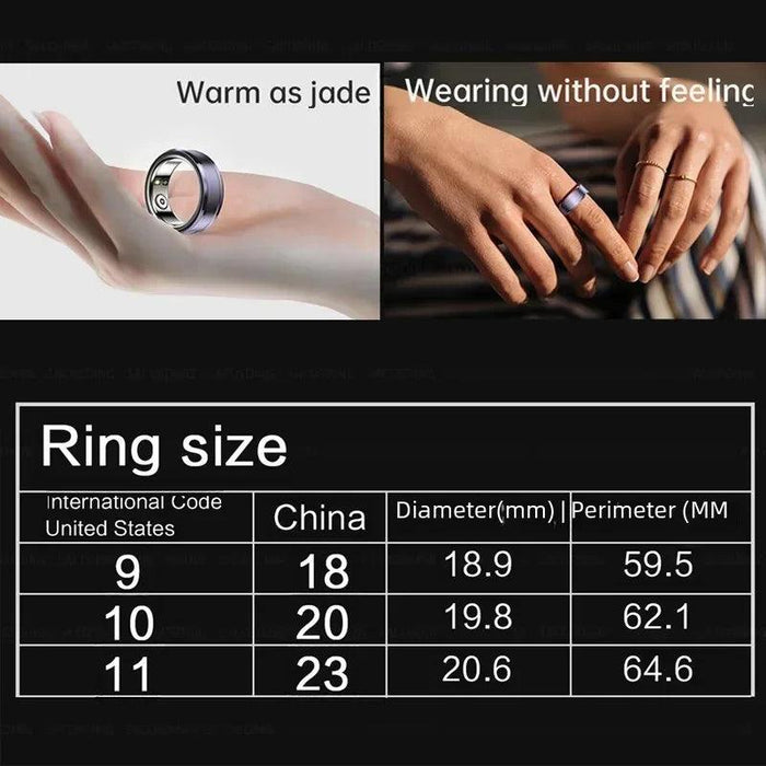 Titanium Smart Health Tracking Ring with Waterproof Capabilities