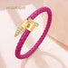 Chic Customizable Leather Nail Bracelet with Dazzling Zirconia - Stylish Women's Accessory