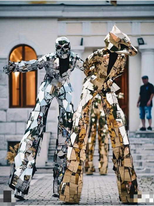 Stunning Custom Mirror Face Stilt Dress for Unforgettable Parade Moments