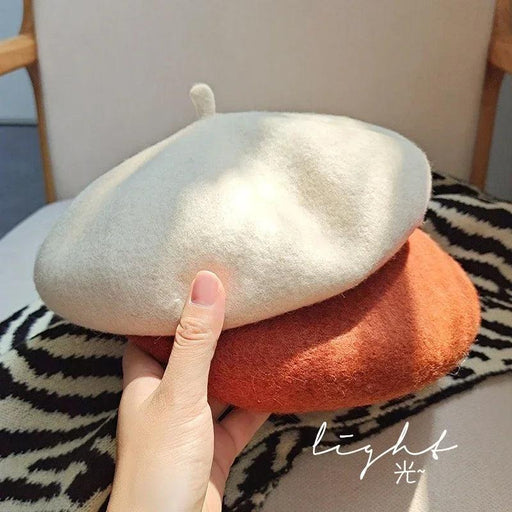 Chic French Wool Beret - Effortless Vintage Elegance for Women