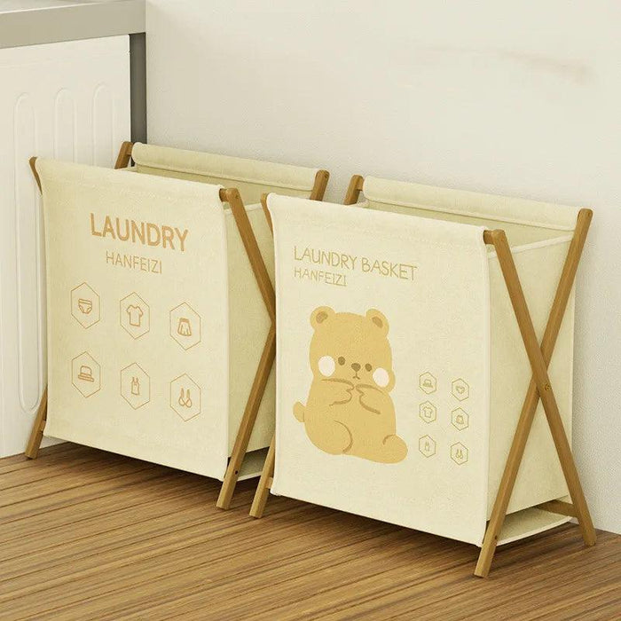 Chic Foldable Laundry Hamper with Lid - Elegant Cotton Linen Organizer for Stylish Home Storage