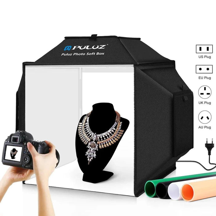 Portable Photography Softbox Studio Kit with Four Vibrant Backdrops