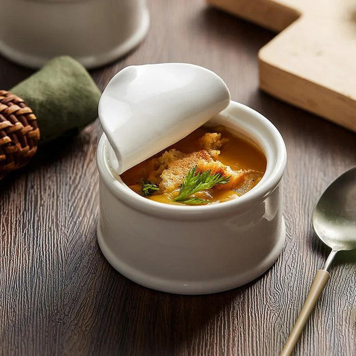 Sophisticated Ceramic Bowl and Saucer Set for Gourmet Dining Experience