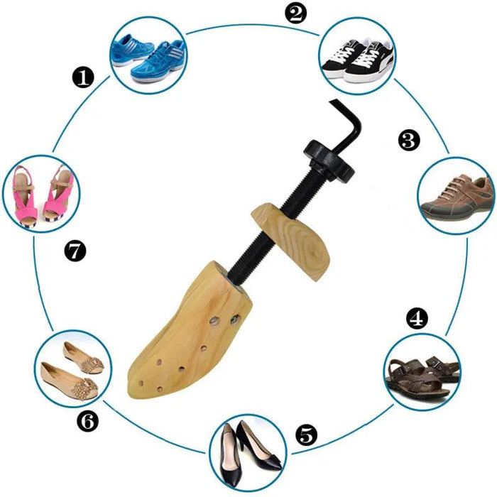 Adjustable Wooden Shoe Stretcher - Perfect Fit Tool for Comfortable Footwear Expansion