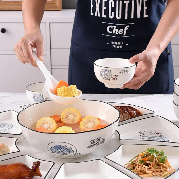 Elegant Asian Ceramic Dining Collection - Chic Tableware for Home and Special Events