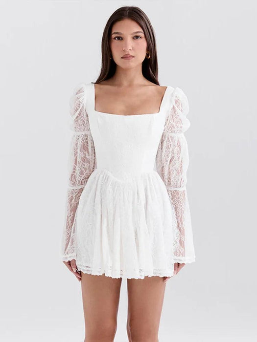 Lace Long Sleeve Sexy Mini Dress