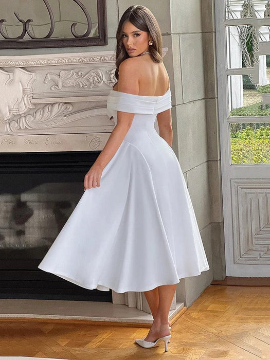 Off-shoulder Backless Sexy Midi Dress