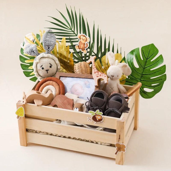 Elegant Wooden Baby Storage Basket for Nursery Organization and Celebrations