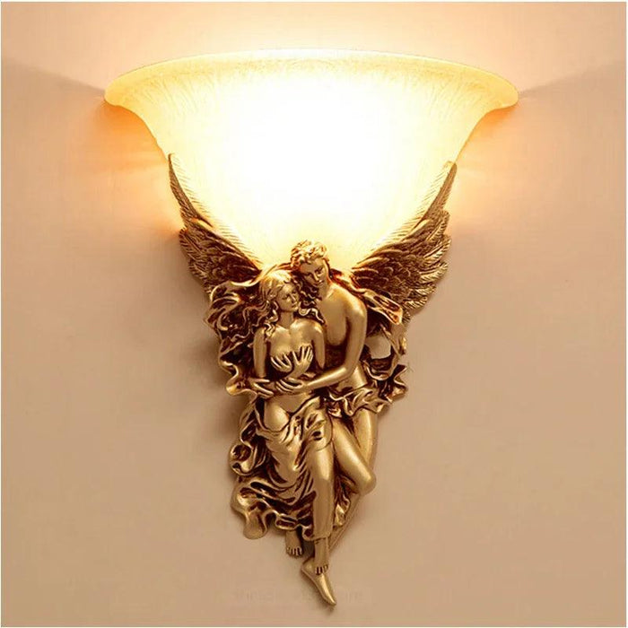 Whimsical Nordic Angel Resin Wall Lights - Unique LED Decor for Indoor Spaces